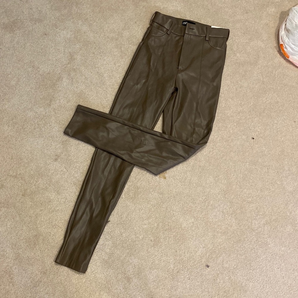 Tan/brown leather pants